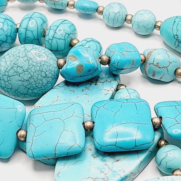 Chico’s Dyed Howlite Gemstone Statement Necklace 5 Strand 21” NWT - Picture 12 of 13